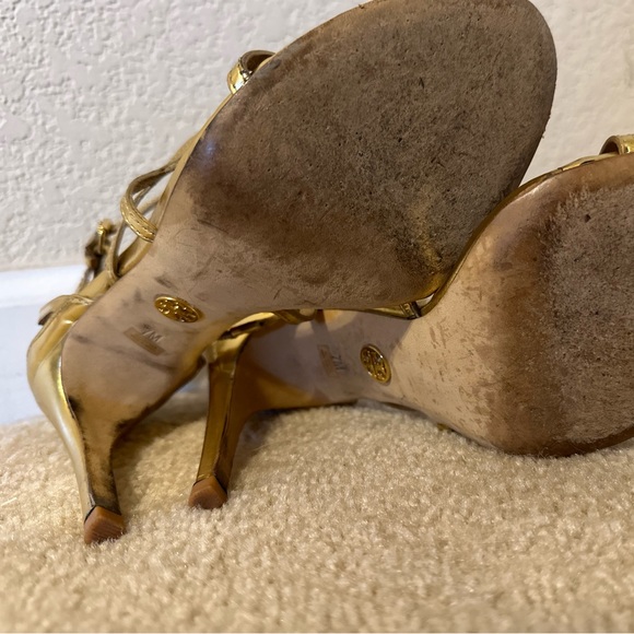 Tory Burch Amalie gold cage heels - Picture 5 of 10